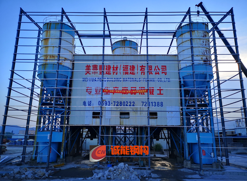 宁德钢结构搅拌站封装 搅拌楼彩钢板包装